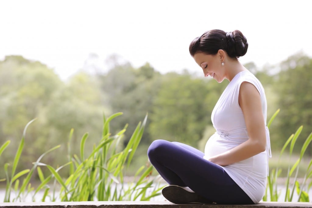 pregnant woman sitting