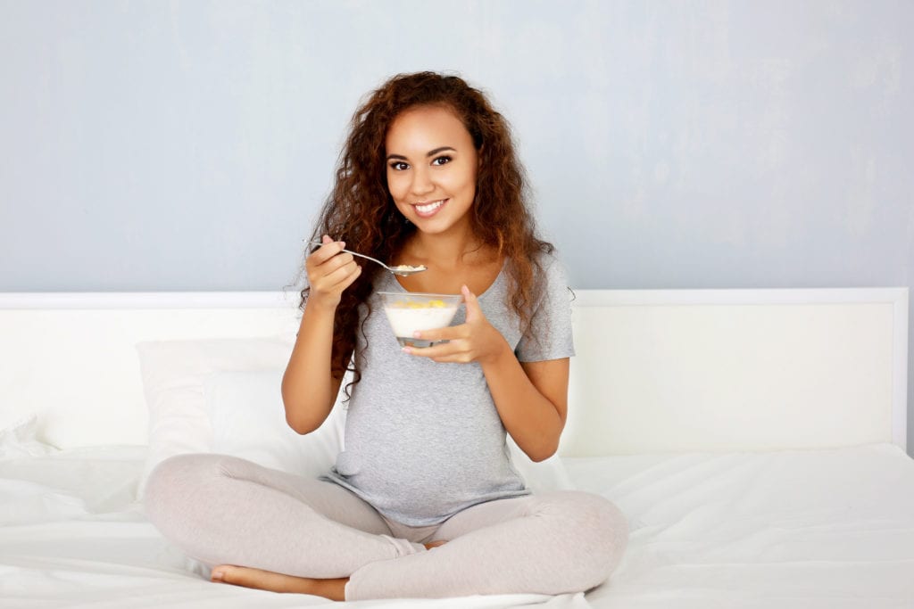 pregnant woman eating