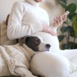 pregnant woman and dog