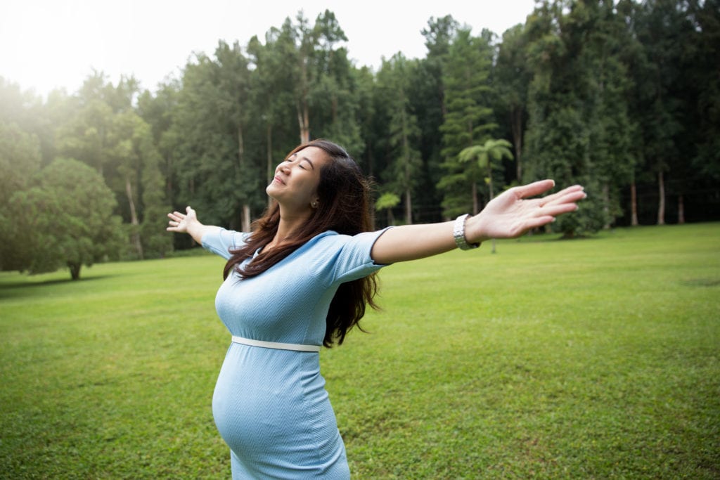 happy pregnant woman